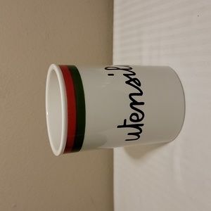 Vintage Baldelli Green And Red Utensils Holder